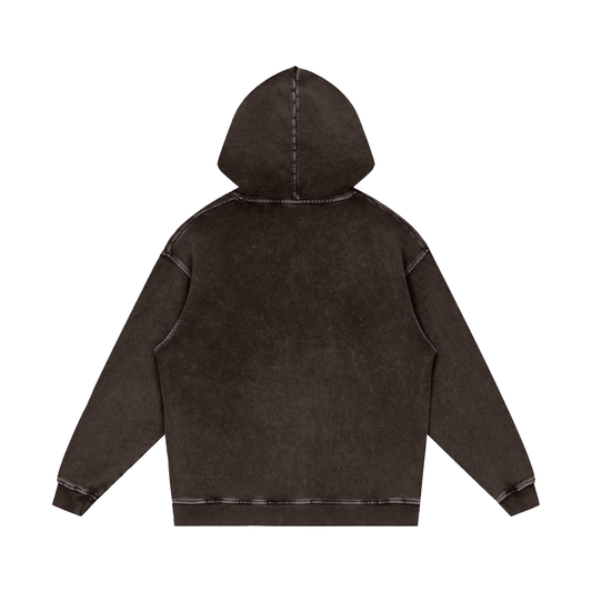 Snow Washed Loose Cotton Hoodie